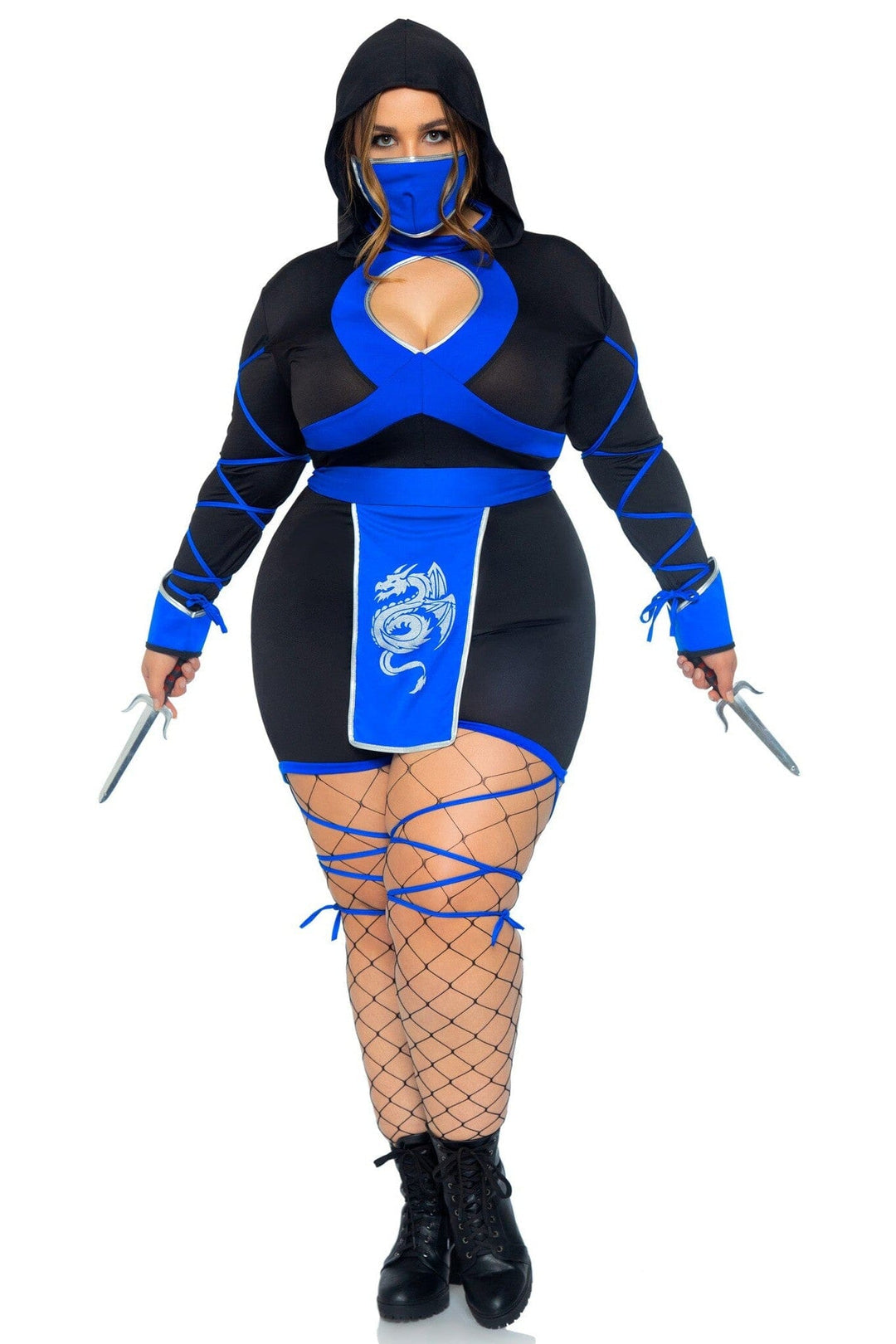 Leg Avenue 3 Piece Dragon Ninja in Black  from SexyShoes.com