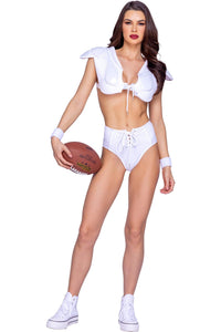 Roma Confidential 3pc Varsity Babe Football Player in White  from SexyShoes.com