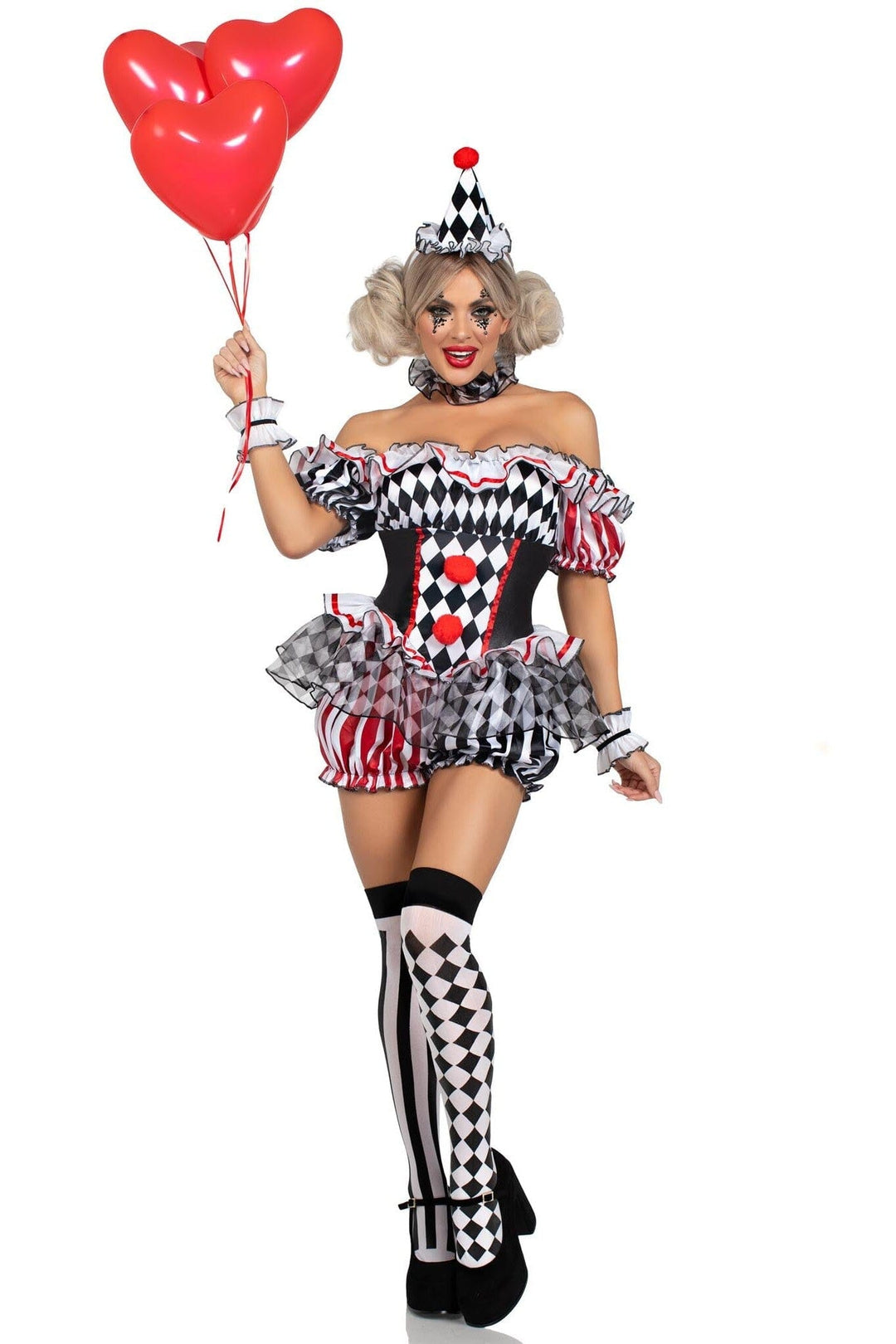 Leg Avenue 4 Piece Darling Harlequin Costume Set in Multi  from SexyShoes.com
