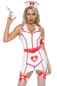 Leg Avenue 4 Piece Er Hottie Costume Set in White  from SexyShoes.com