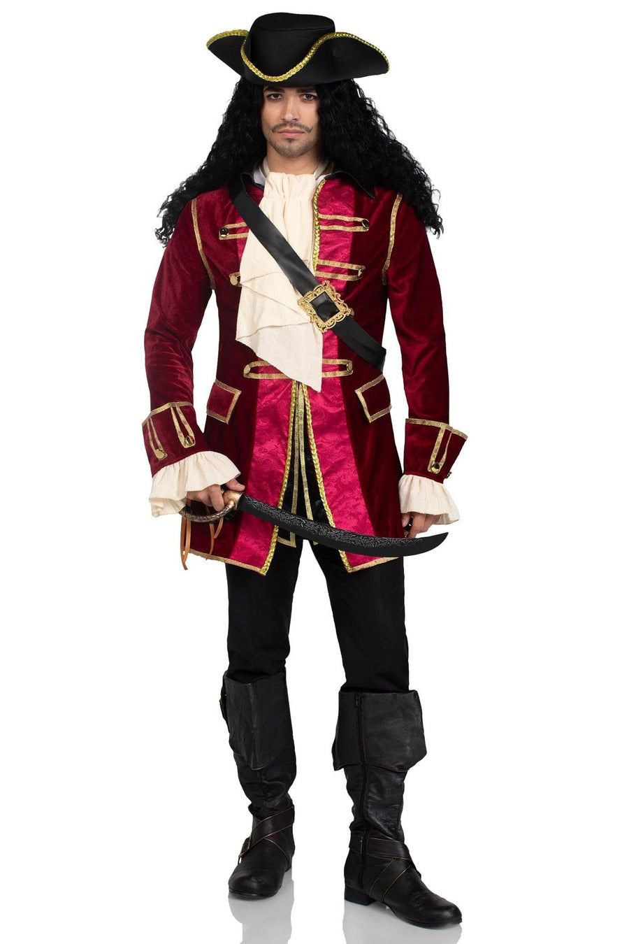 Leg Avenue 4 Piece Pirate Captain Costume Set in Multi 