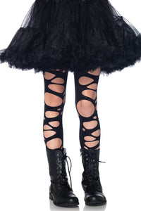 Tattered Tights-Thigh High Stockings-SEXYSHOES.COM
