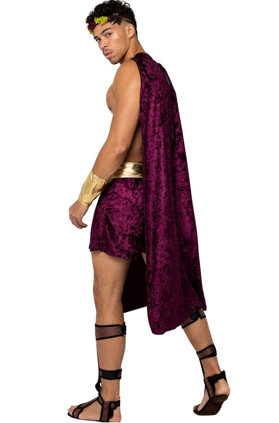 Roma Costumes 4PC Men's God Of Wine in Burgundy 