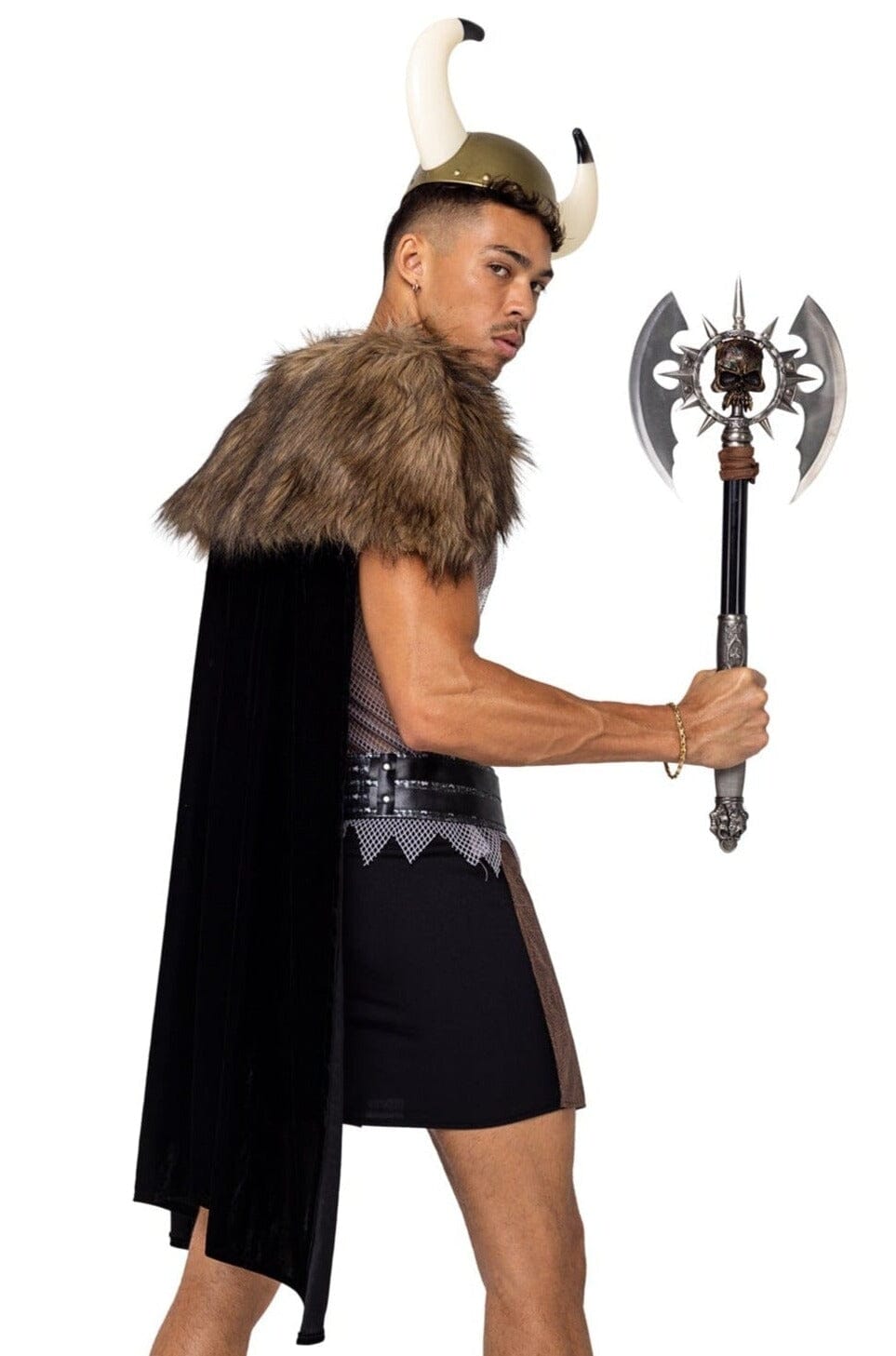 Roma Costumes 4PC Men's Valiant Viking Warrior in Brown 