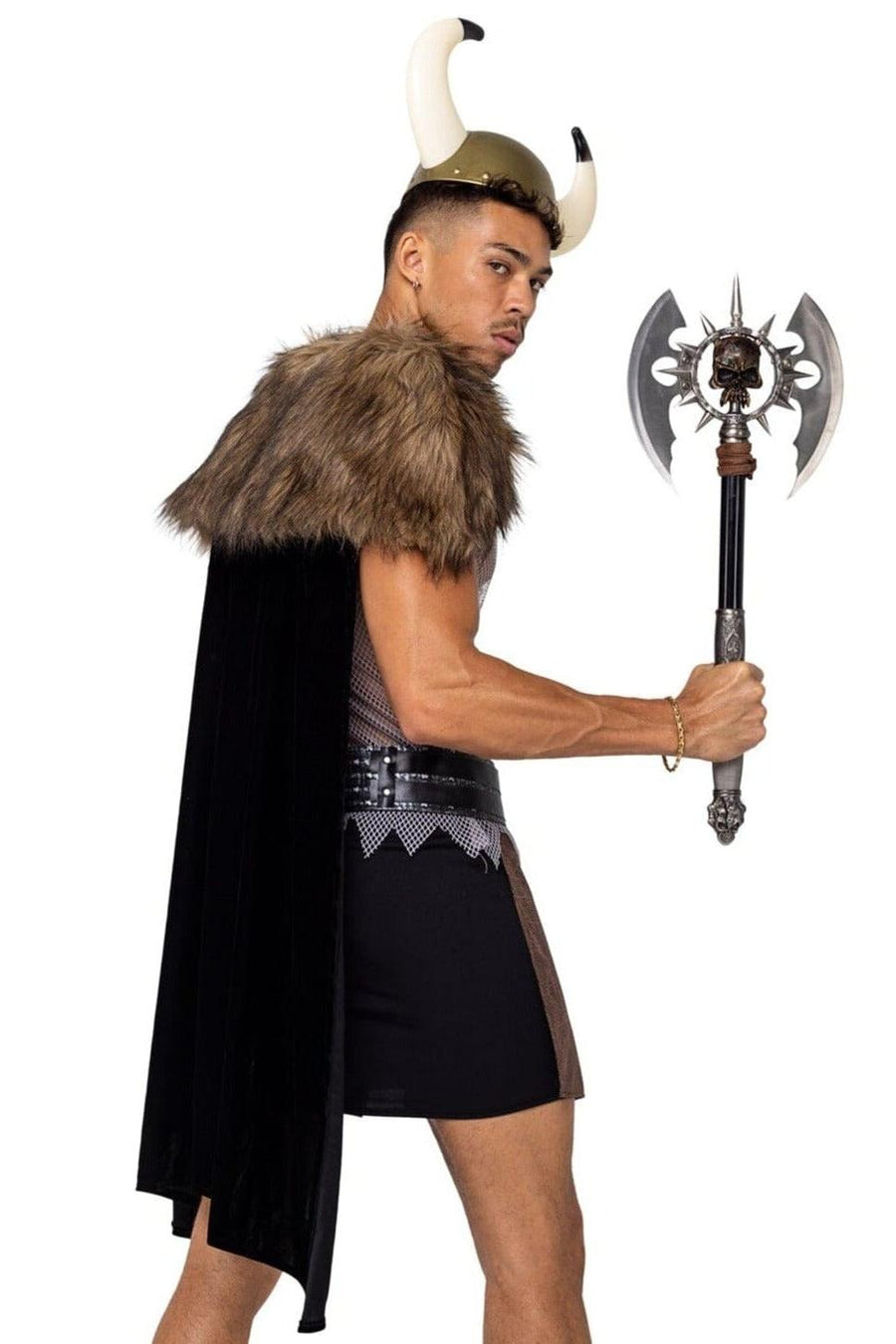 Roma Costumes 4PC Men's Valiant Viking Warrior in Brown 