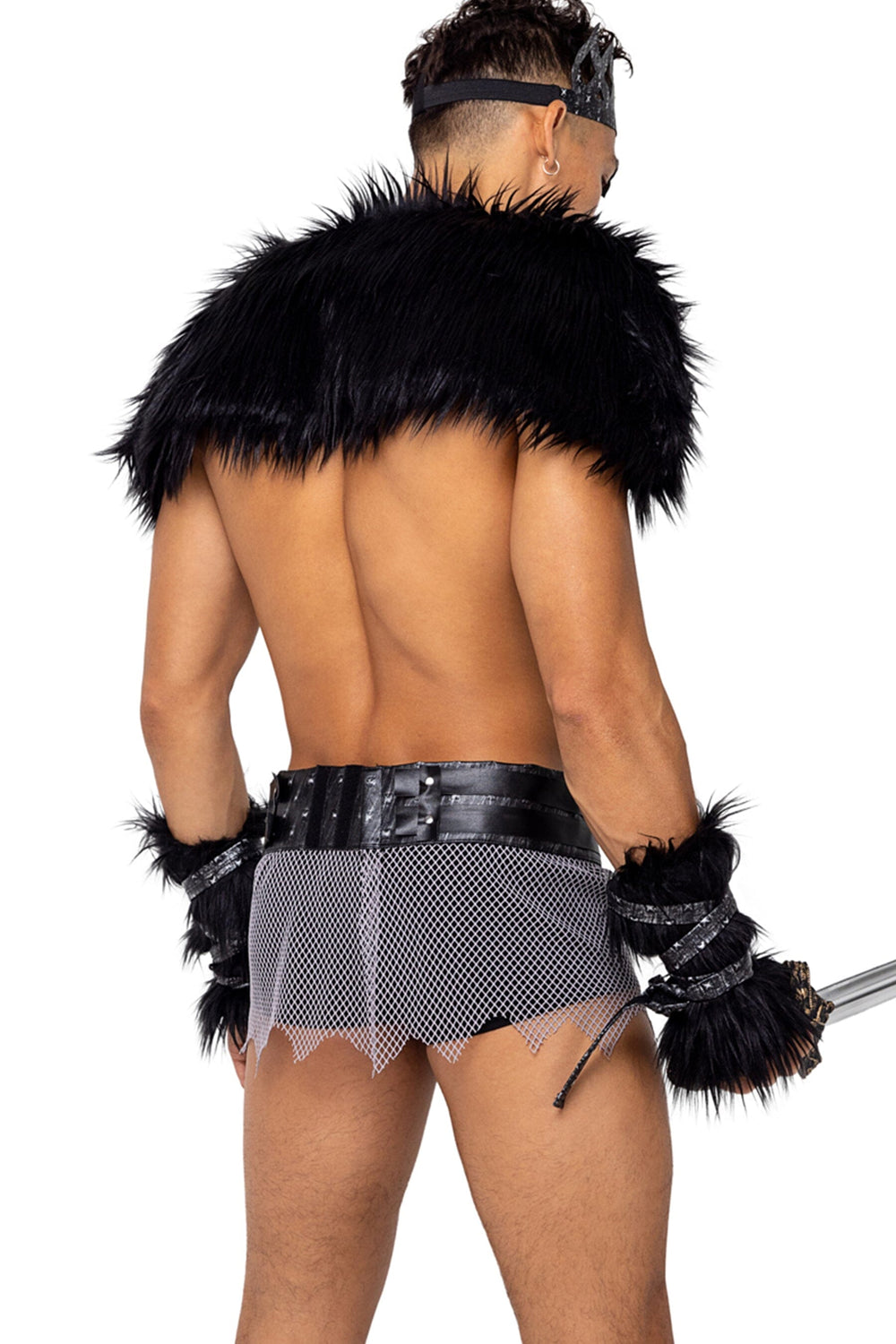 Roma Costumes 4PC Men's Viking Hunk in Black 