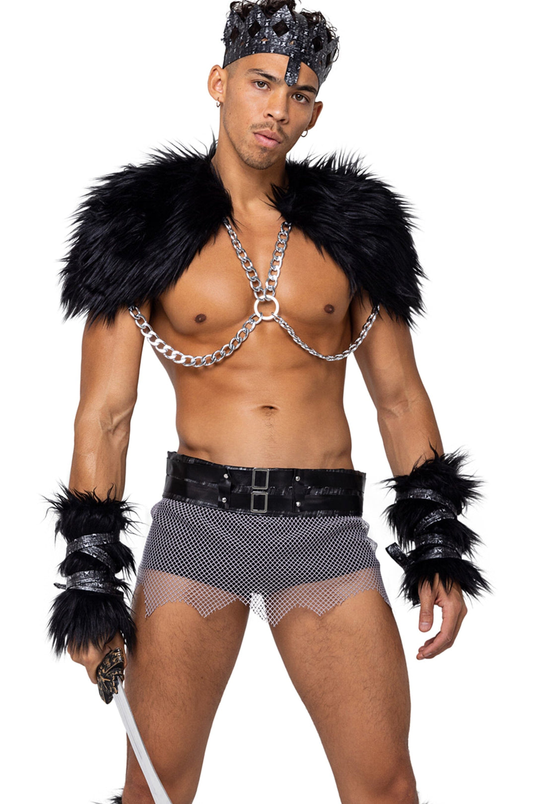 Roma Costumes 4PC Men's Viking Hunk in Black  from SexyShoes.com
