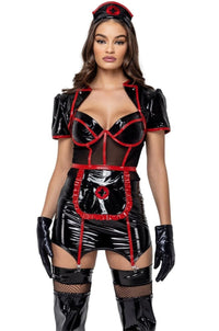 Roma Costumes 4PC Ravishing Nurse in Black  from SexyShoes.com