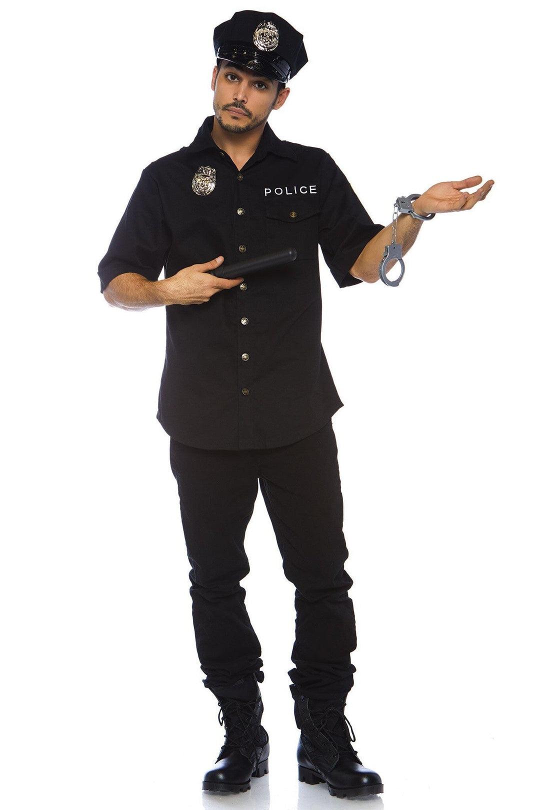 Leg Avenue 4 Piece Men's Police Shirts in Black  from SexyShoes.com