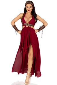 Leg Avenue 4 Piece Warrior Maiden in Burgundy  from SexyShoes.com