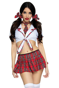 Leg Avenue Miss Prep School Girl Costume in Red 