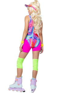 Roma Costumes 5PC Retro Rollerblade Doll in Pink 