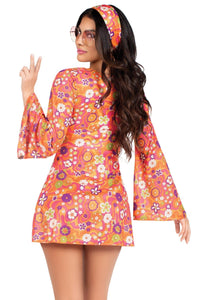 Leg Avenue 6 Piece Hippie Chick Costume Set in Multi 