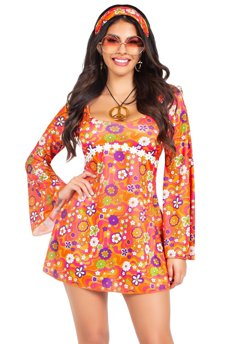 6 Piece Hippie Chick Costume Set-80's Costumes-SEXYSHOES.COM
