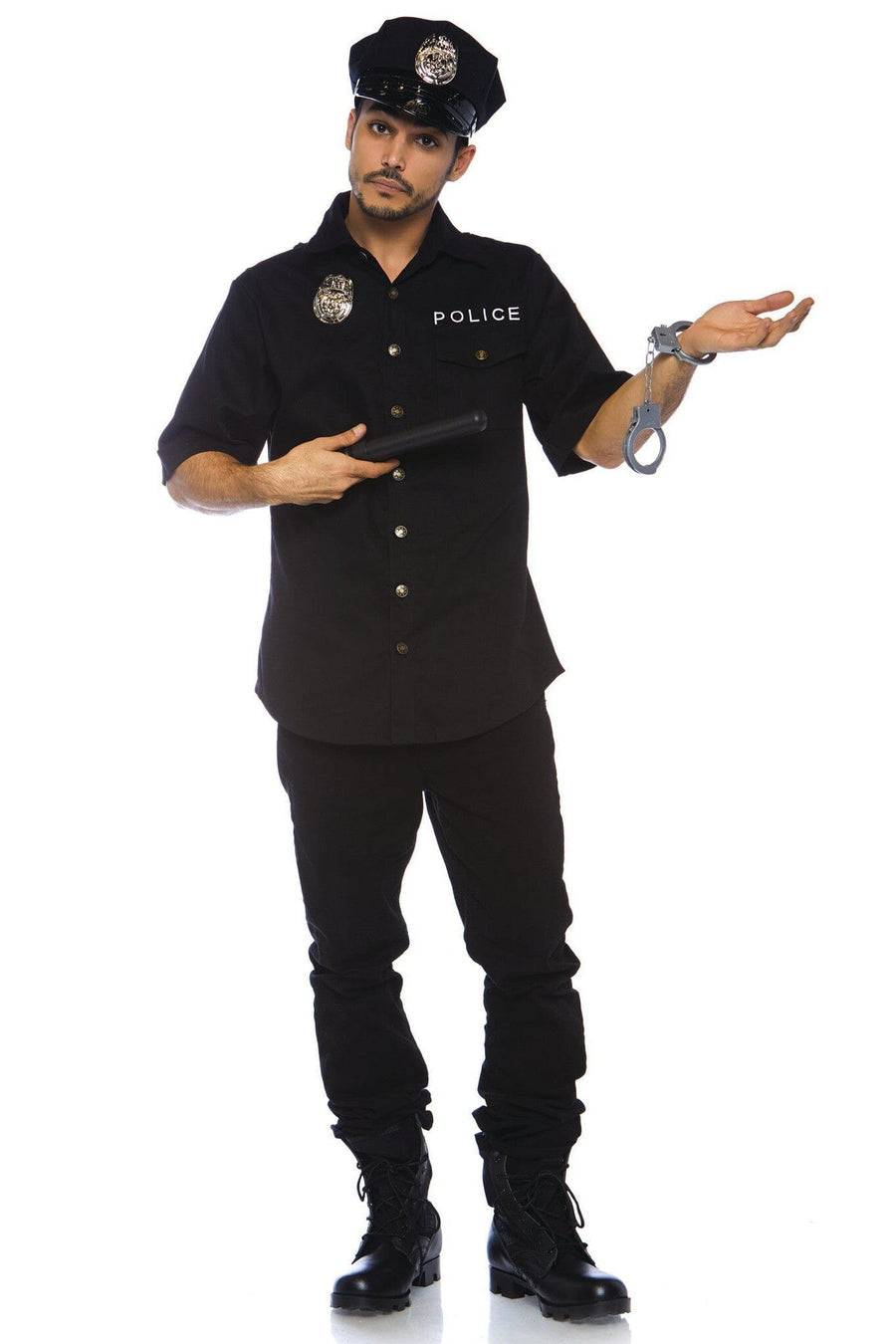 4 Piece Men's Police Shirts-Cop Costumes-SEXYSHOES.COM