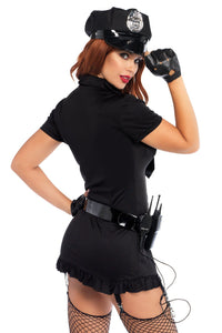 Leg Avenue 6 Piece Dirty Cop Costume in Black 