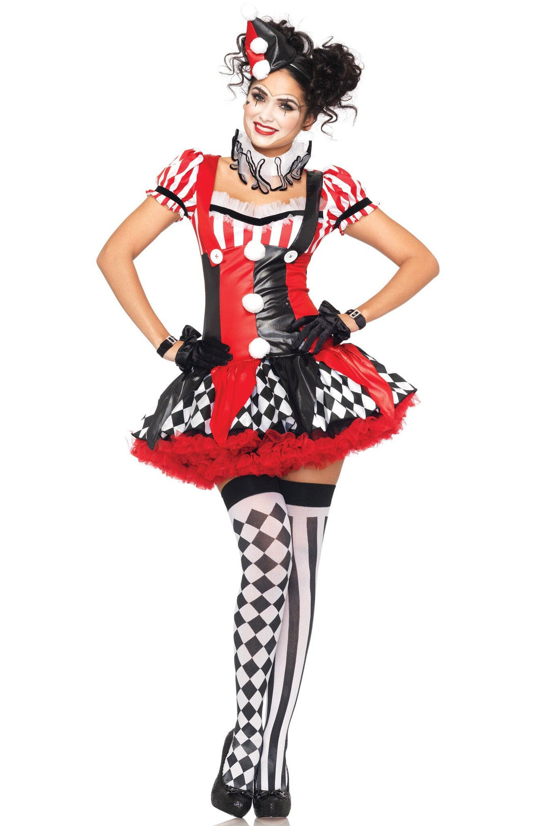 Leg Avenue Harlequin Clown Costume in Black  from SexyShoes.com