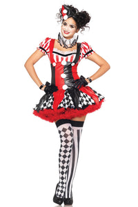 Leg Avenue Harlequin Clown Costume in Black  from SexyShoes.com