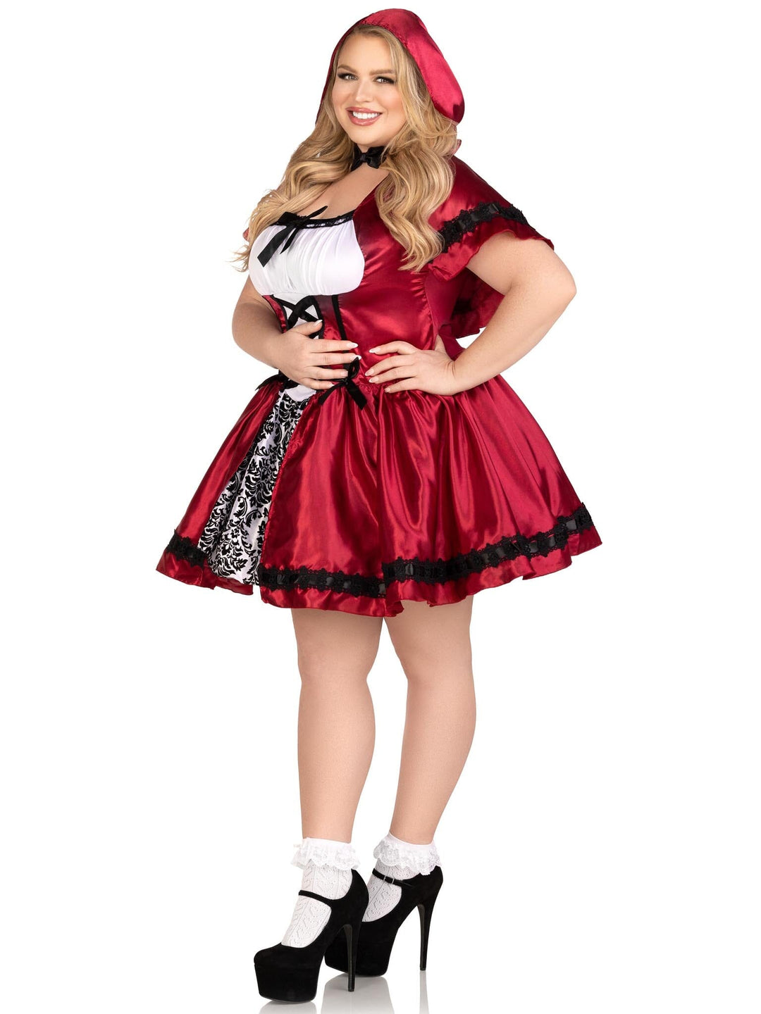 Leg Avenue Plus Size Gothic Red Riding Hood Costume in Red 