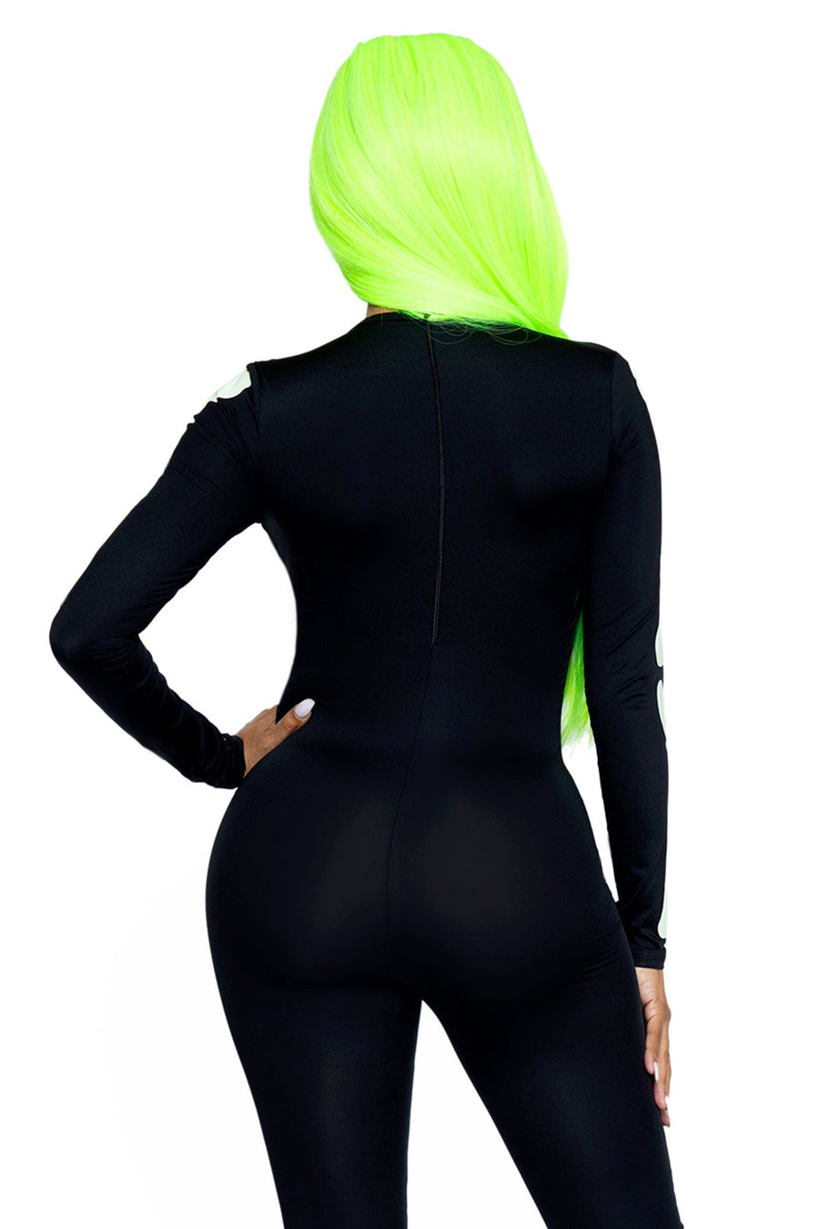 Leg Avenue Glow In the Dark Skeleton Catsuit in Black 