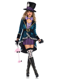 Leg Avenue Delightful Hatter Costume in Multi  from SexyShoes.com
