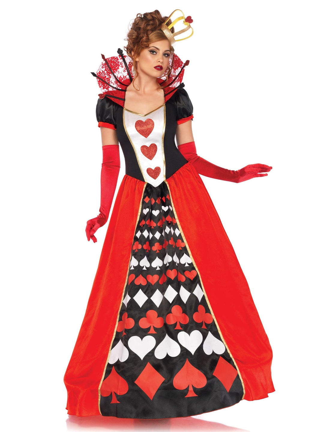 Leg Avenue Deluxe Queen of Hearts Costume in Multi  from SexyShoes.com