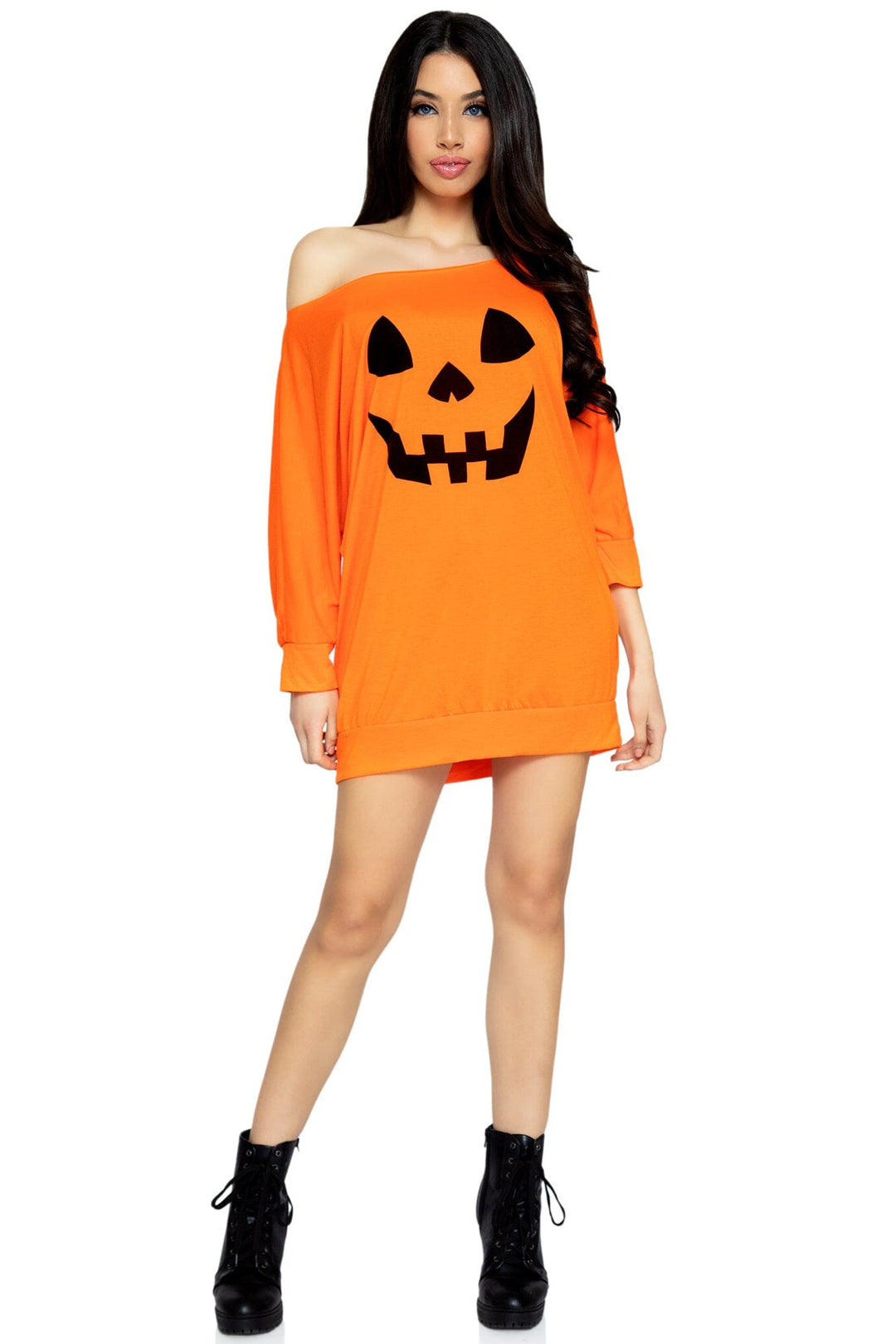 Leg Avenue Jersey Pumpkin Dress in Orange  from SexyShoes.com