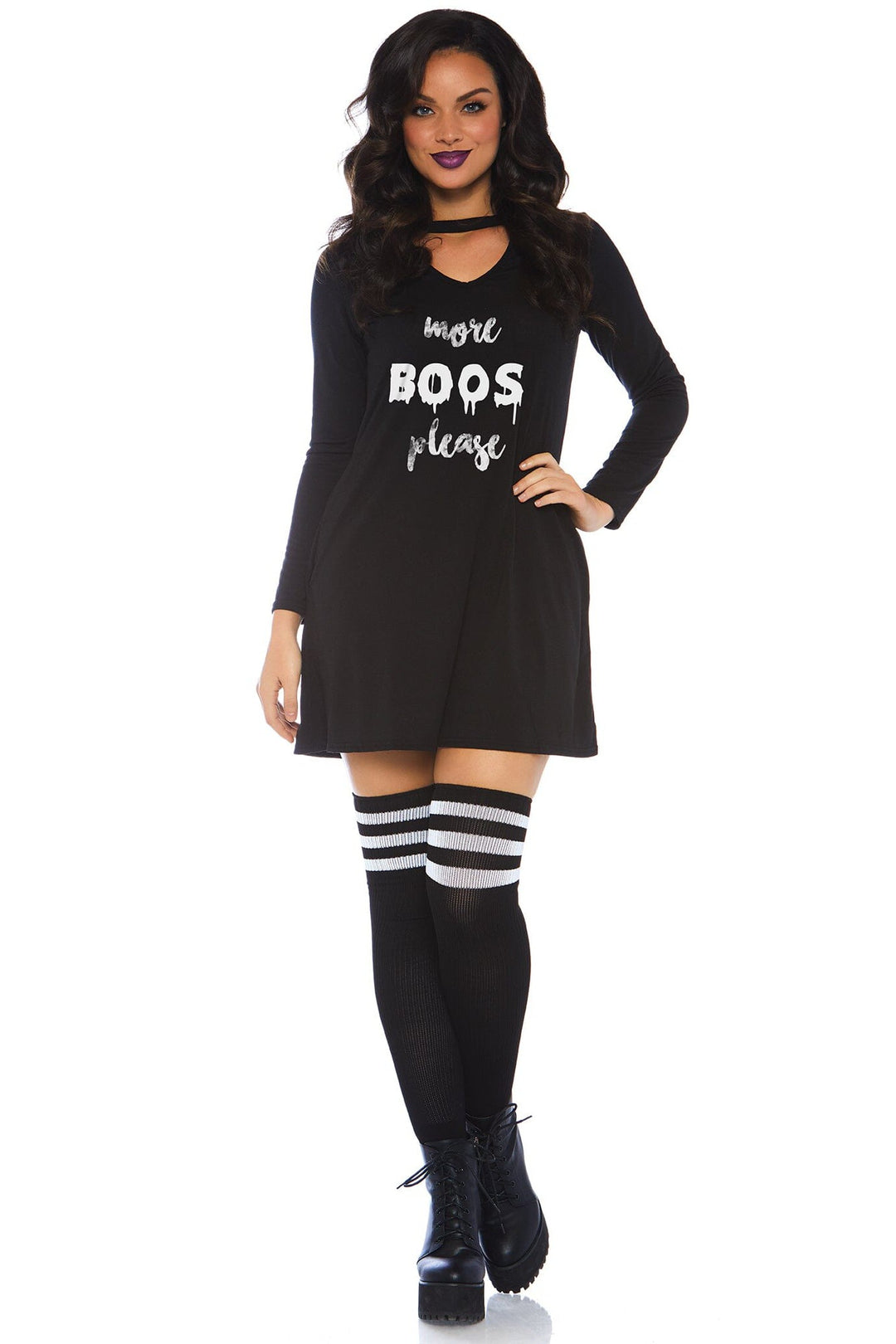 Leg Avenue More Boos Jersey Dress in Black  from SexyShoes.com