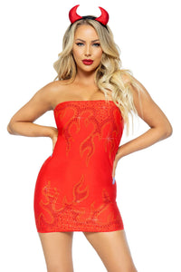 Leg Avenue Bedazzled Devil Costume in Red 