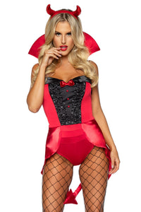 Leg Avenue 3 Piece Devilish Darling Costume in Red 