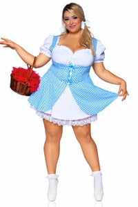 Leg Avenue Gingham Dress Plus Size in Blue  from SexyShoes.com