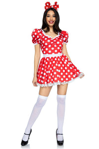 Leg Avenue 2 Piece Polka Dot Dress in Red  from SexyShoes.com