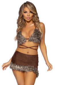Leg Avenue 3 Piece Cave Babe in Brown 