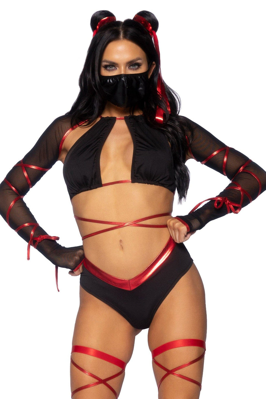 Leg Avenue 5 Piece Lethal Ninja in Black 
