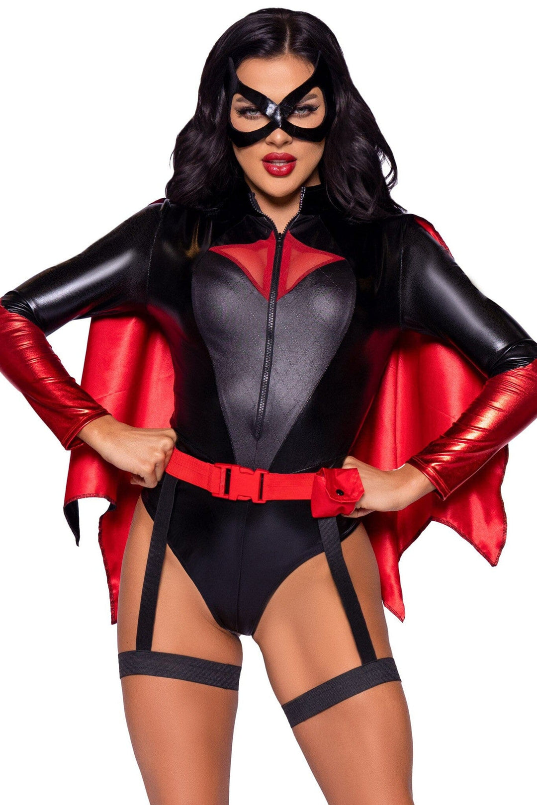 Leg Avenue 4 Piece Vigilante Vixen in Black  from SexyShoes.com