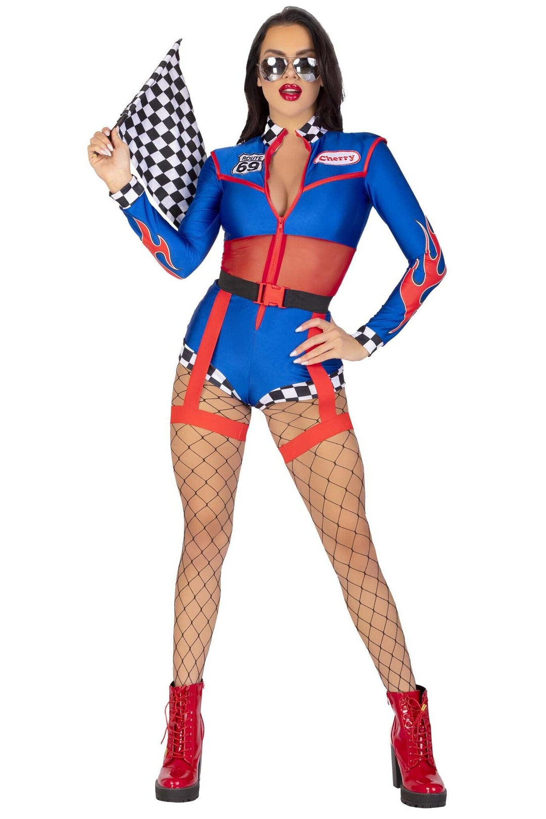 2 Piece Cherry Bomb Racer-Uniformed Costumes-SEXYSHOES.COM