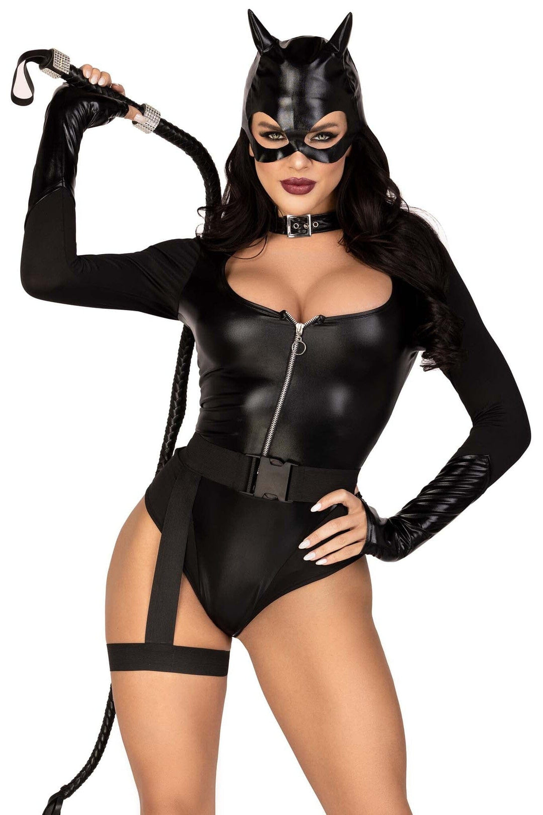 Leg Avenue 3PC. Fierce Feline in Black  from SexyShoes.com