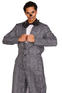 Leg Avenue 2 Piece Pinstriped Tux Jumpsuit in Black 