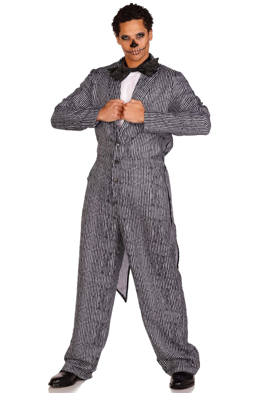 Leg Avenue 2 Piece Pinstriped Tux Jumpsuit in Black 