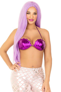 Leg Avenue Mermaid Shell Bra Purple in Purple  from SexyShoes.com