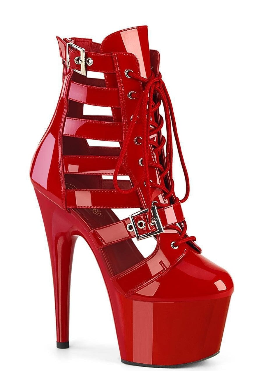 Pleaser Red Ankle Boots Platform Stripper Shoes | Buy at Sexyshoes.com