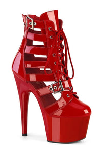Pleaser ADORE-1013MST Red Patent Ankle Boot in Red Patent from SexyShoes.com