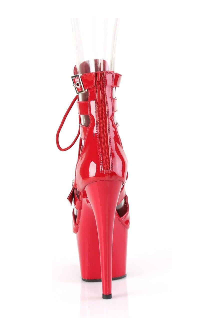 Pleaser ADORE-1013MST Red Patent Ankle Boot in Red Patent