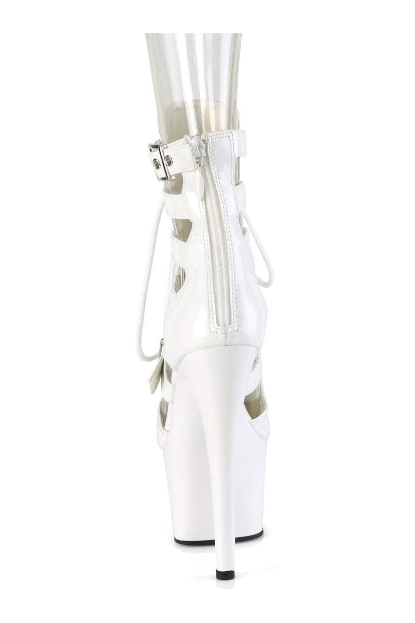 Pleaser ADORE-1013MST White Patent Ankle Boot in White Patent