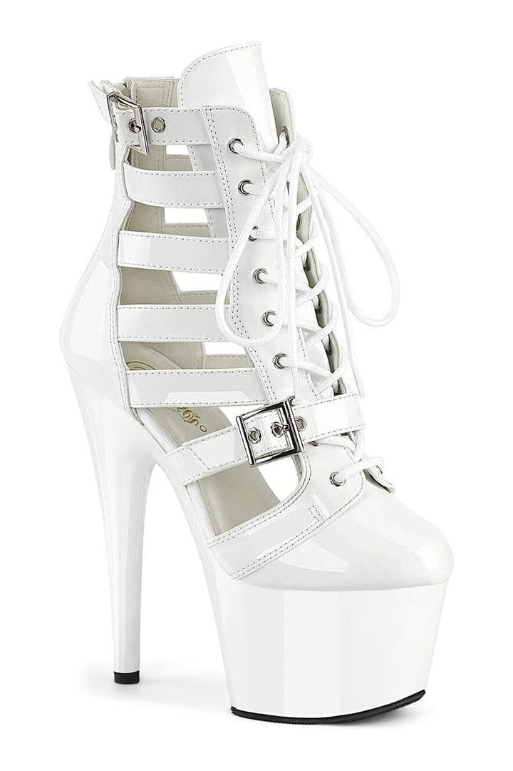 Pleaser White Ankle Boots Platform Stripper Shoes | Buy at Sexyshoes.com