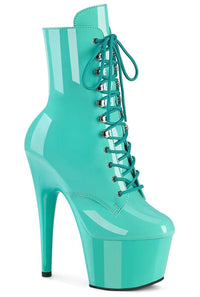 Pleaser ADORE-1020 Turquoise Patent Ankle Boot in Turquoise Patent from SexyShoes.com