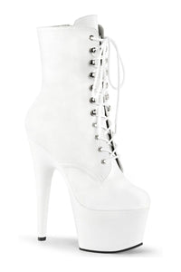 Pleaser ADORE-1020 White Faux Leather Ankle Boot in White Faux Leather from SexyShoes.com