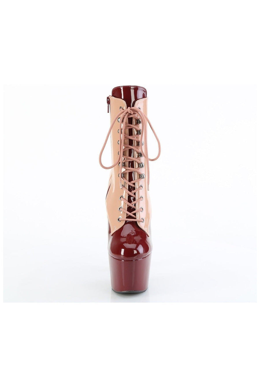 Pleaser ADORE-1020DC Blush Patent Ankle Boot in Blush Patent