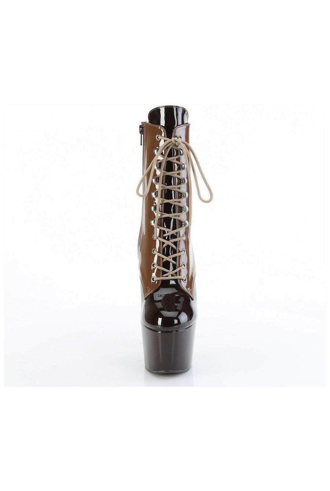 Pleaser ADORE-1020DC Brown Patent Ankle Boot in Brown Patent