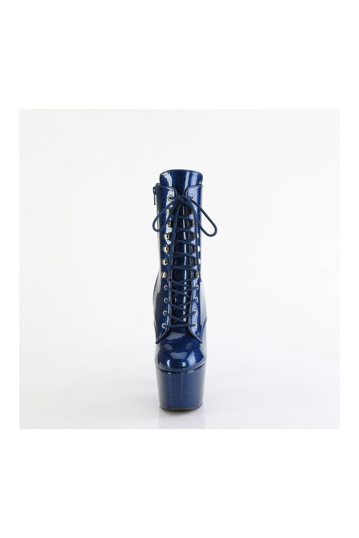 ADORE-1020GP Blue Glitter Patent Ankle Boot